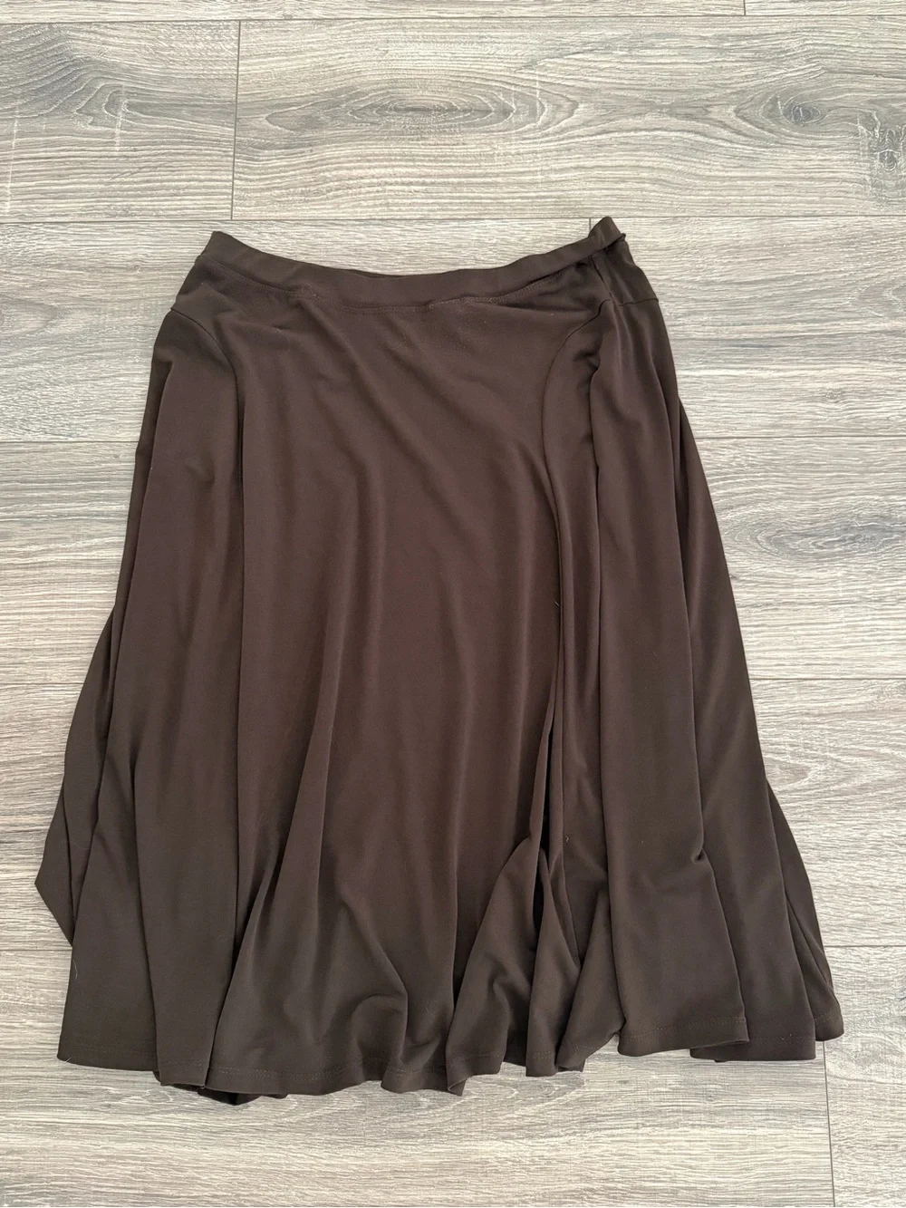 Michael Kors Dark Brown Flared Midi Skirt
